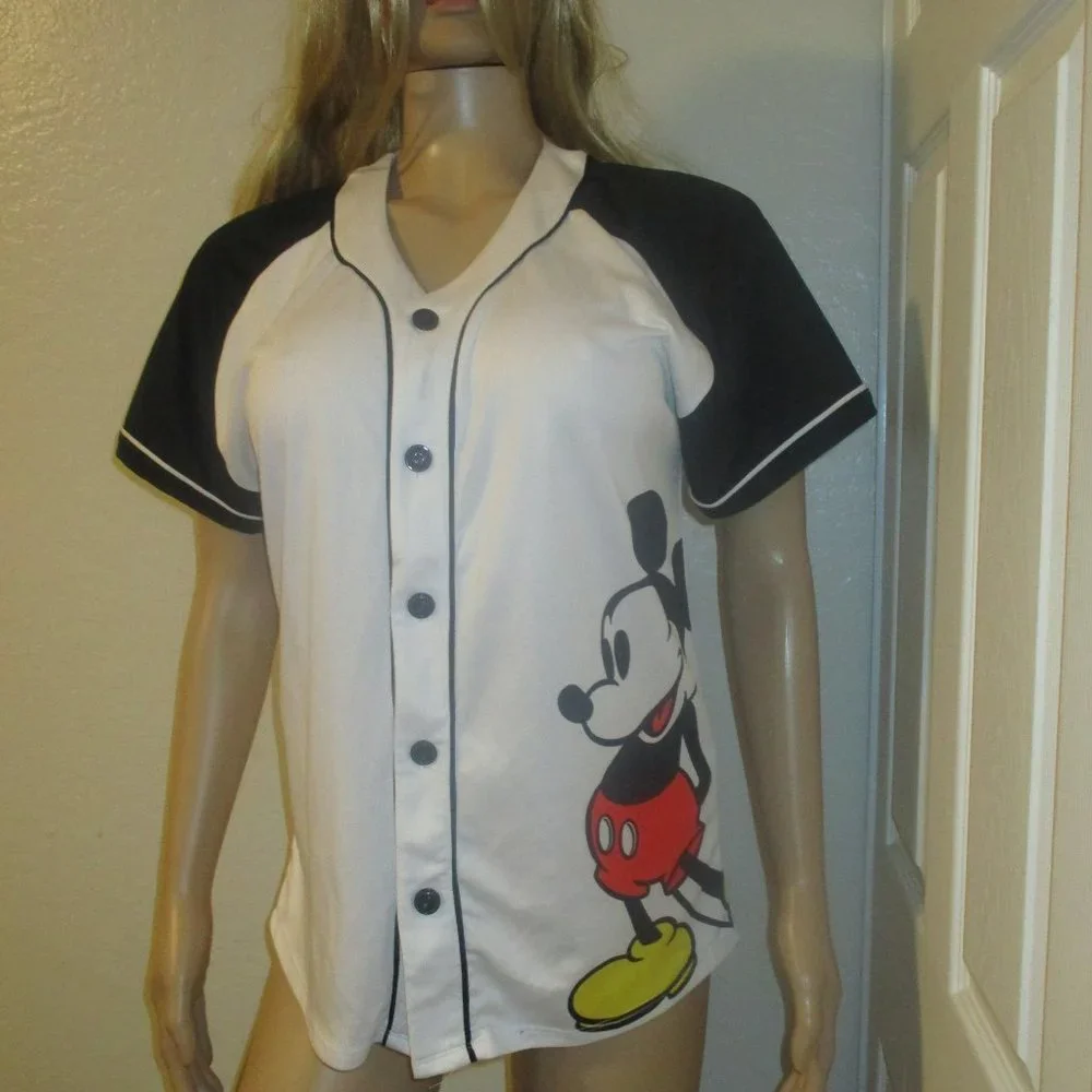 Disney Mickey Mouse Large White Black Red Short Sleeves (Probably Unisex) Top - Picture 13 of 14